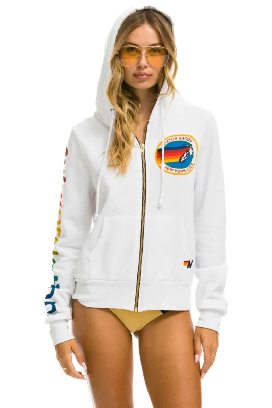 AVIATOR NATION NEW YORK CITY HOODIE - WHITE sold by Aviator Nation