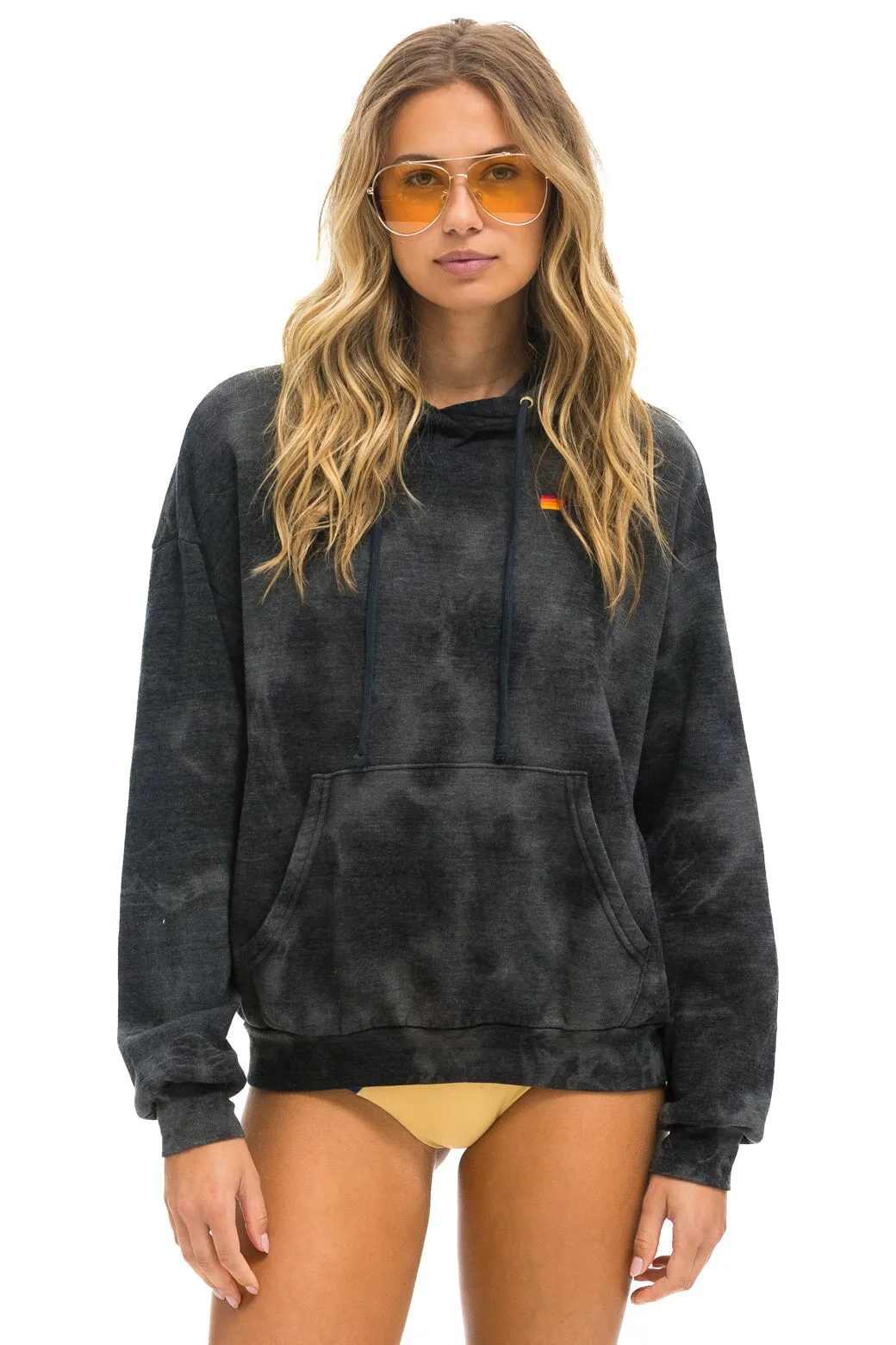 HAND DYED PULLOVER HOODIE RELAXED - TIE DYE VINTAGE CHARCOAL sold by Aviator Nation product image thumbnail 5