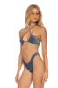 SPARKLE ST TROPEZ SCRUNCH CHEEKY BIKINI BOTTOMS - NAVY sold by Aviator Nation