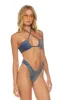 SPARKLE ST TROPEZ SCRUNCH CHEEKY BIKINI BOTTOMS - NAVY sold by Aviator Nation