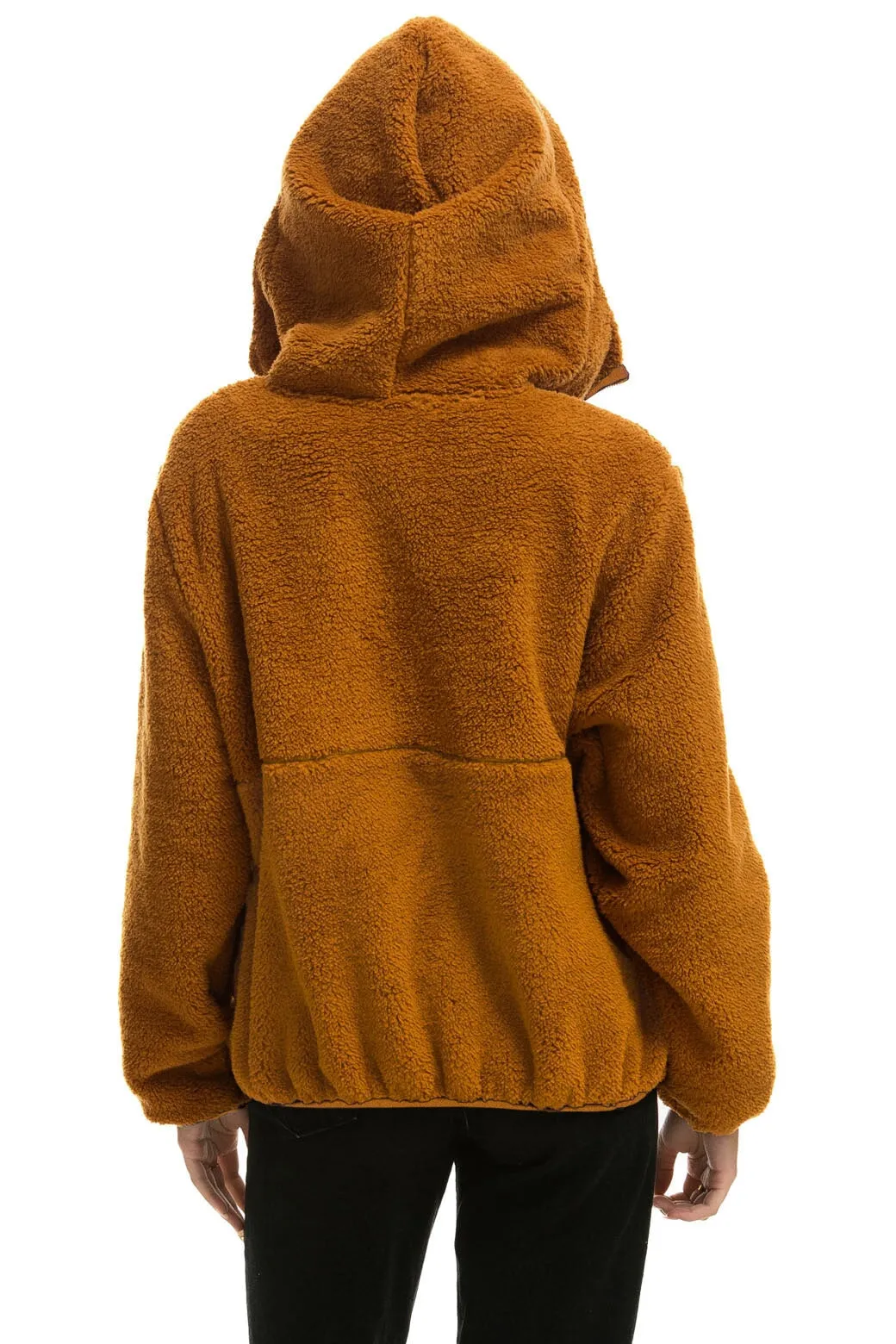TEDDY UNISEX HOODED HALF ZIP JACKET - WHISKEY sold by Aviator Nation product image thumbnail 2