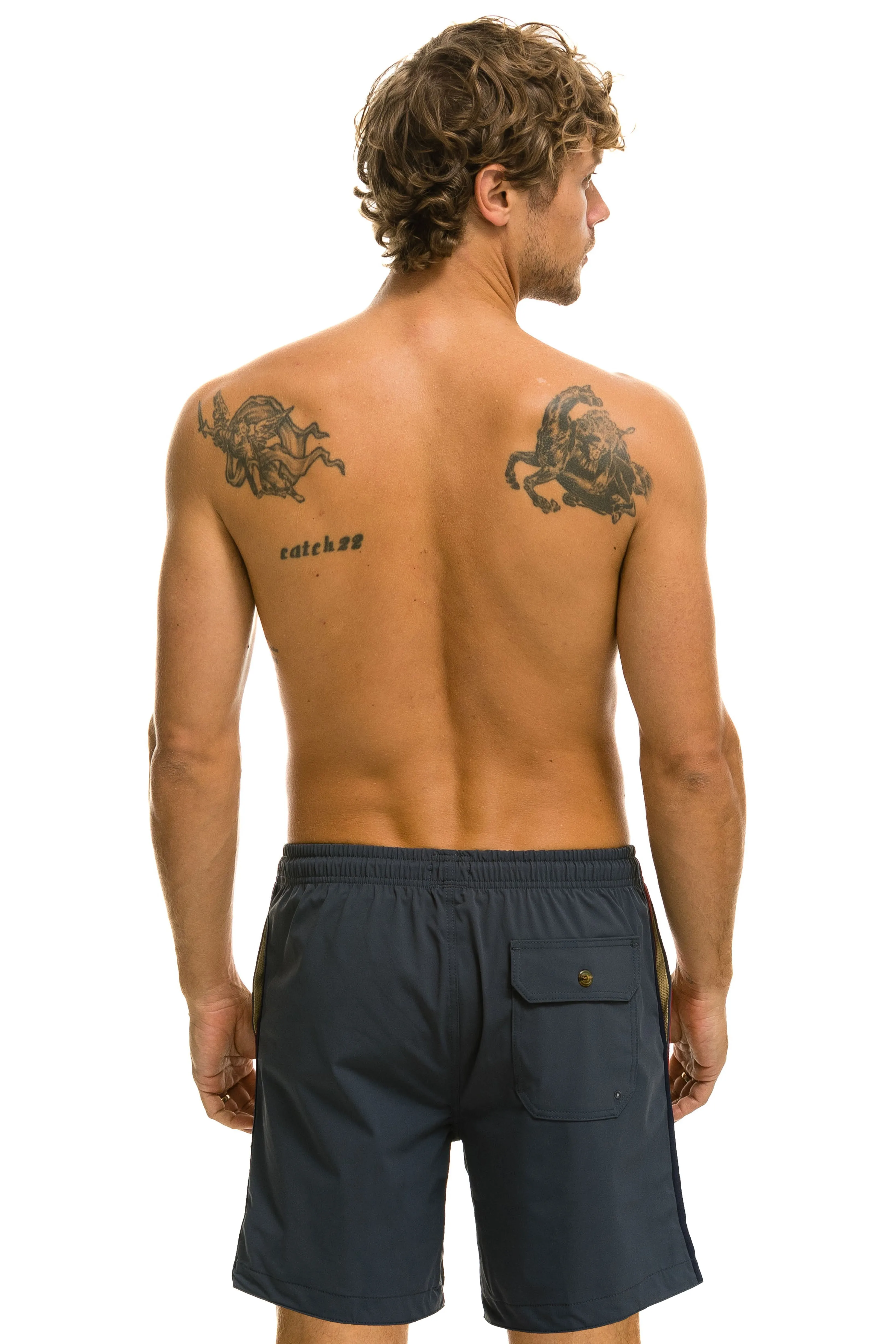 MEN'S 5 STRIPE FLEX SHORTS 7 INCH - TITANIUM sold by Aviator Nation product image thumbnail 3