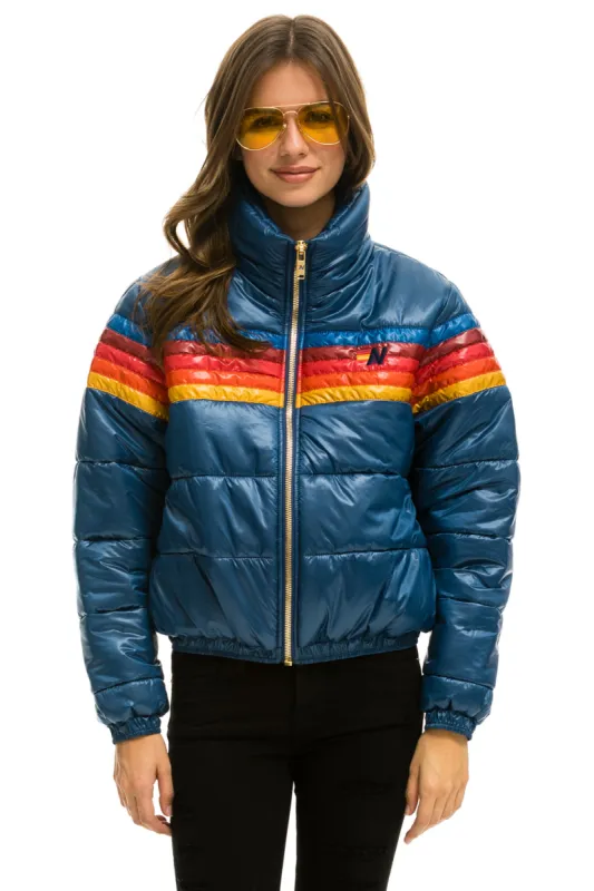 5 STRIPE APRES JACKET - GLOSSY DARK BLUE sold by Aviator Nation
