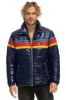 4 STRIPE LUXE TRAVELER JACKET - GLOSSY NAVY sold by Aviator Nation