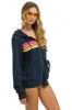 5 STRIPE HOODIE - HEATHER NAVY // NEON STRIPES sold by Aviator Nation