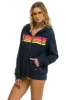 5 STRIPE HOODIE - HEATHER NAVY // NEON STRIPES sold by Aviator Nation