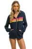 5 STRIPE HOODIE - HEATHER NAVY // NEON STRIPES sold by Aviator Nation