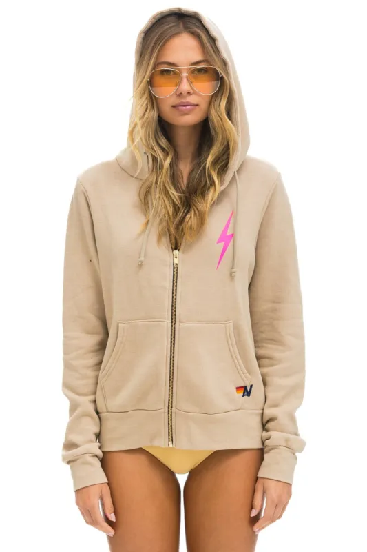 BOLT 2 HOODIE - SAND //  NEON PINK sold by Aviator Nation
