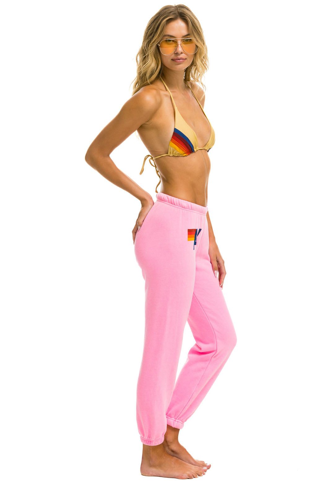 LIGHT WEIGHT LOGO SWEATPANTS - NEON PINK sold by Aviator Nation product image thumbnail 3