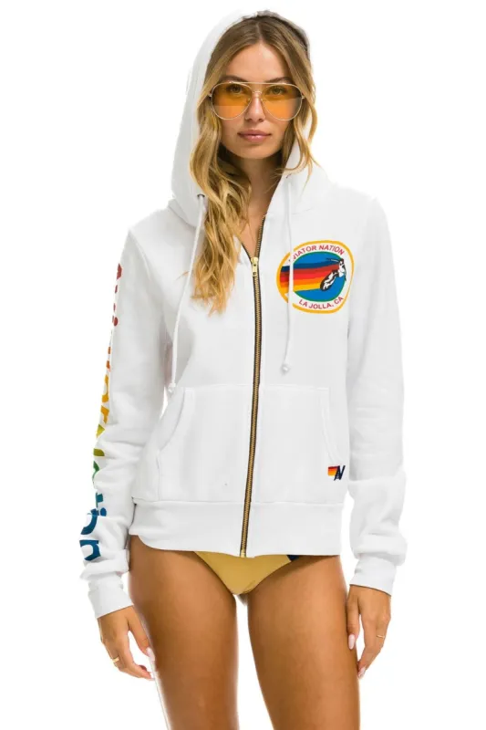 AVIATOR NATION LA JOLLA ZIP HOODIE - WHITE sold by Aviator Nation
