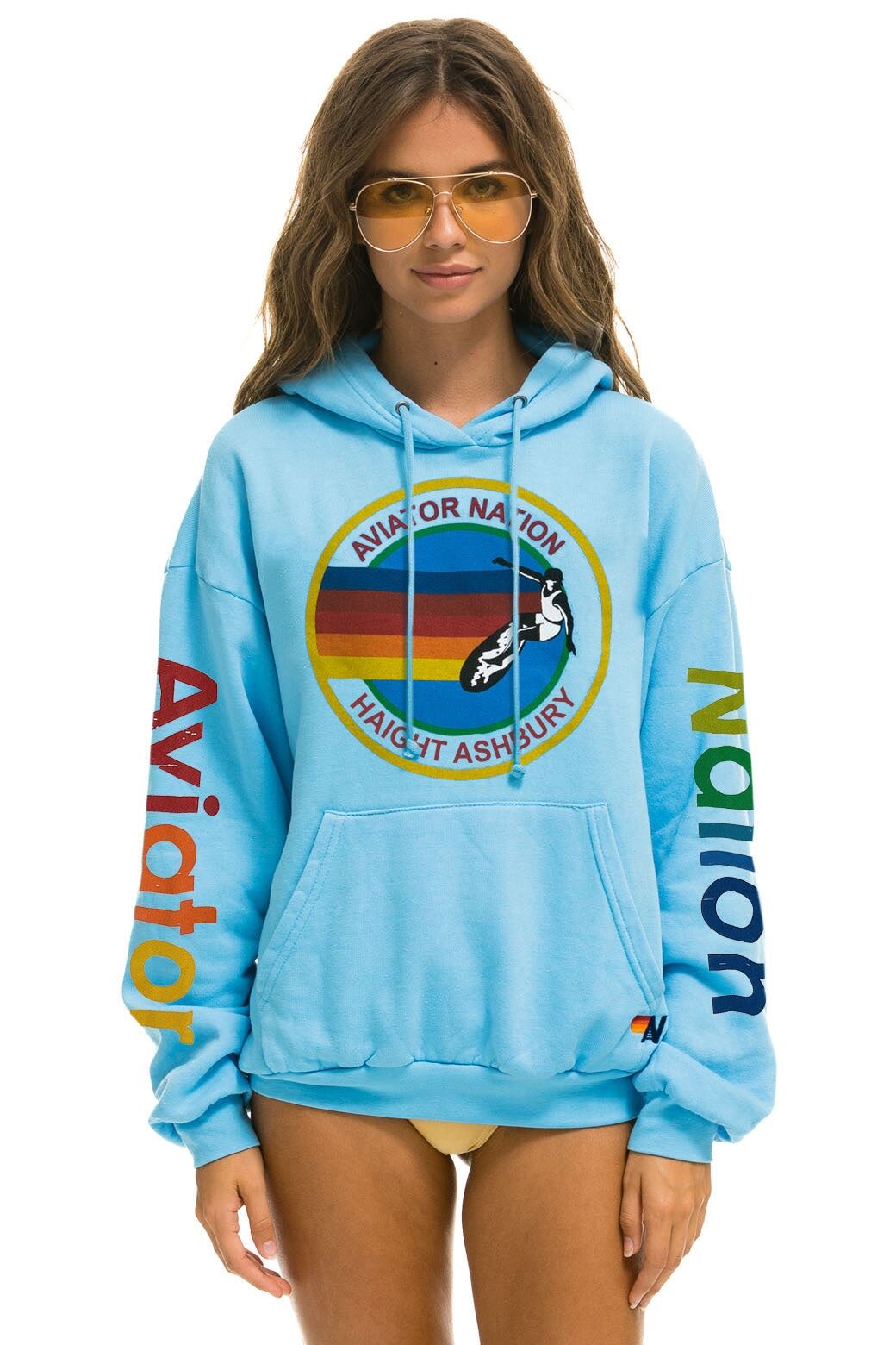 AVIATOR NATION HAIGHT ASHBURY RELAXED PULLOVER HOODIE - SKY sold by Aviator Nation