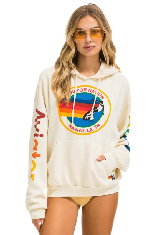AVIATOR NATION NASHVILLE RELAXED PULLOVER HOODIE - VINTAGE WHITE sold by Aviator Nation