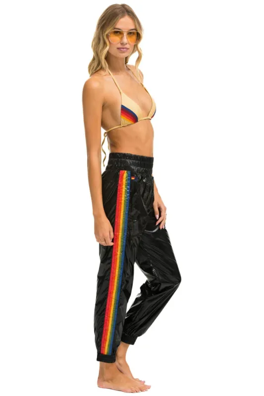 5 STRIPE HI RISE WIND PANT - BLACK sold by Aviator Nation