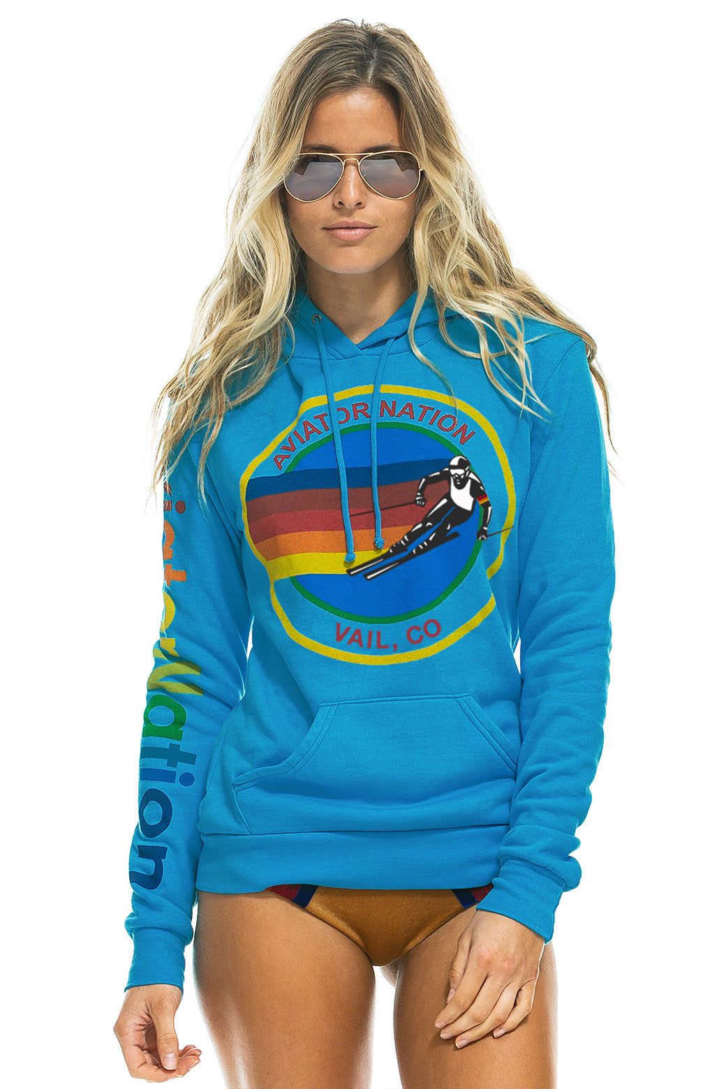 AVIATOR NATION VAIL PULLOVER HOODIE- OCEAN sold by Aviator Nation