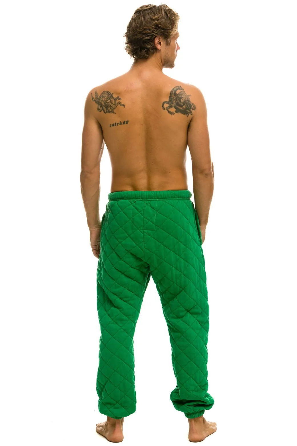 QUILTED SWEATPANTS - KELLY GREEN sold by Aviator Nation product image thumbnail 4