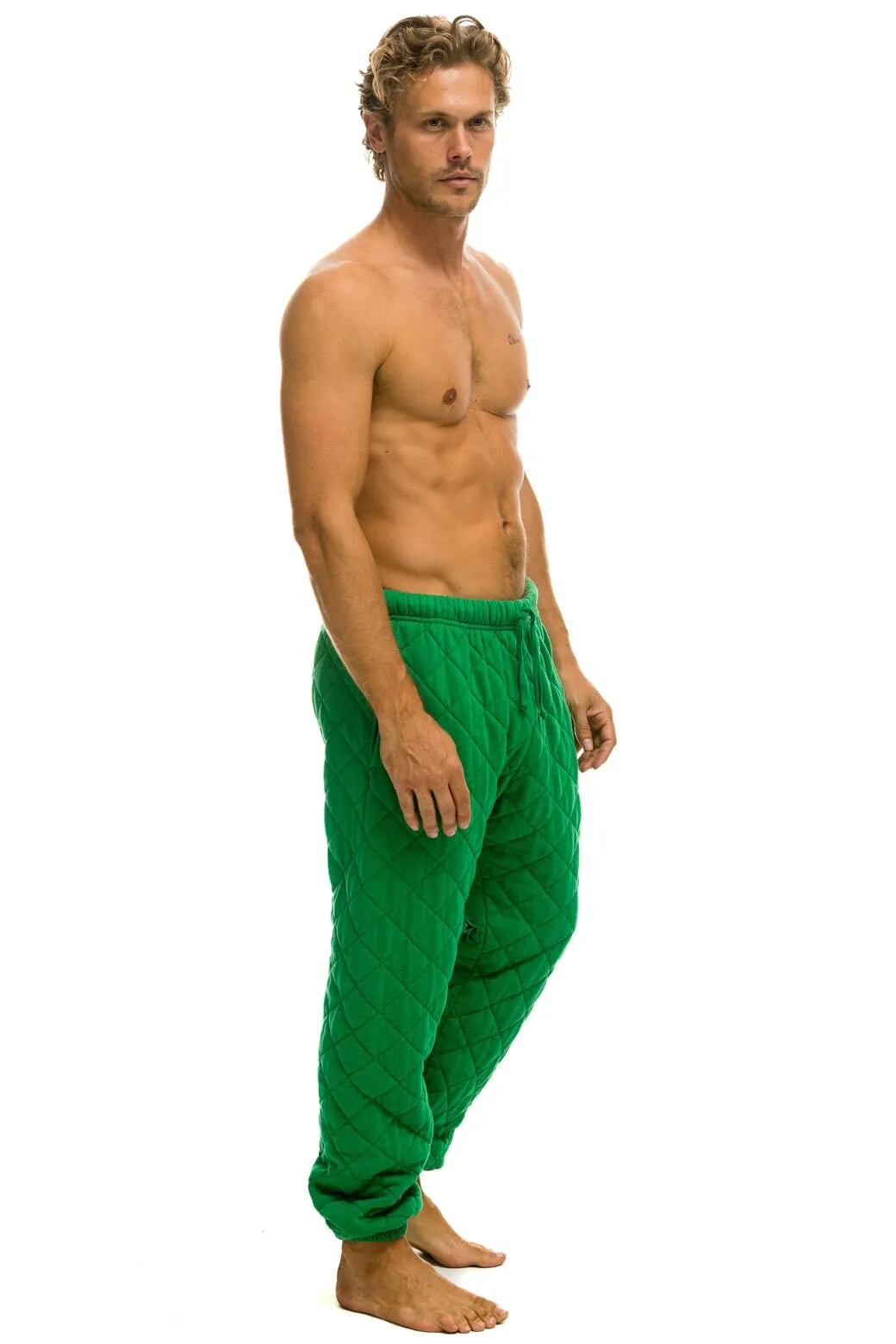 QUILTED SWEATPANTS - KELLY GREEN sold by Aviator Nation product image thumbnail 3