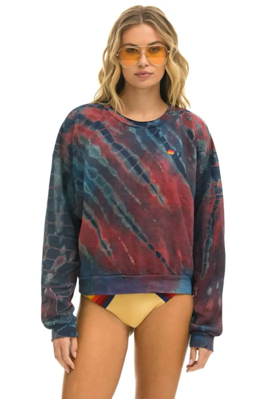 HAND DYED RELAXED CREW SWEATSHIRT - TIE DYE MULTI sold by Aviator Nation