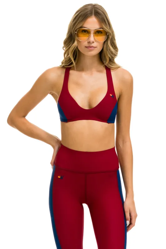 COLOR BLOCK BRALETTE SPORTS BRA - BLAZE sold by Aviator Nation