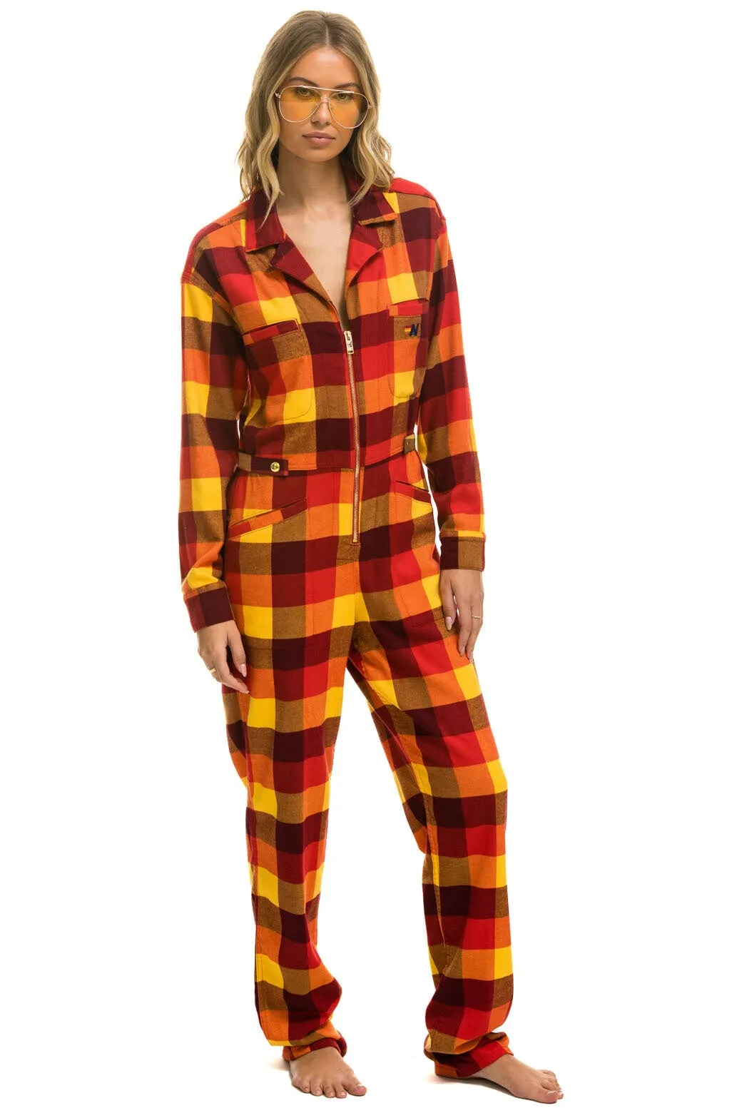 UNISEX PLAID FLIGHT SUIT - SURFY PLAID sold by Aviator Nation product image thumbnail 3