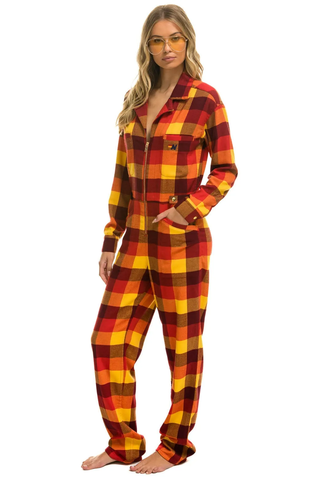 UNISEX PLAID FLIGHT SUIT - SURFY PLAID sold by Aviator Nation product image thumbnail 5