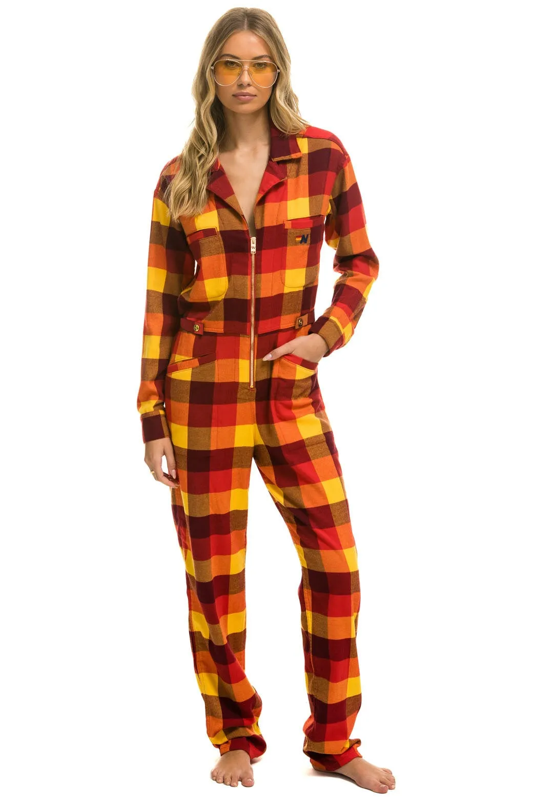 UNISEX PLAID FLIGHT SUIT - SURFY PLAID sold by Aviator Nation