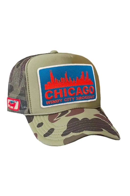 WINDY CITY SMOKEOUT 2024 VINTAGE LOW RISE TRUCKER sold by Aviator Nation