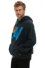 LOGO STITCH PULLOVER RELAXED HOODIE - CHARCOAL sold by Aviator Nation