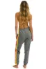 5 STRIPE SWEATPANTS - HEATHER GREY // NEON RAINBOW sold by Aviator Nation