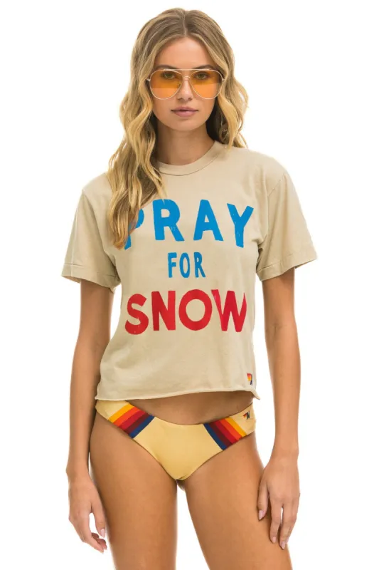 PRAY FOR SNOW BOYFRIEND TEE - SAND sold by Aviator Nation