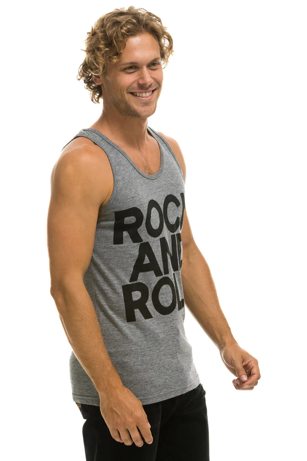 MEN'S ROCK AND ROLL TANK - HEATHER GREY sold by Aviator Nation product image thumbnail 2