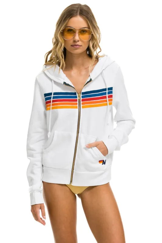 5 STRIPE HOODIE - WHITE 2 sold by Aviator Nation