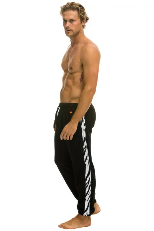 ZEBRA STRIPE SWEATPANTS - BLACK // ZEBRA sold by Aviator Nation