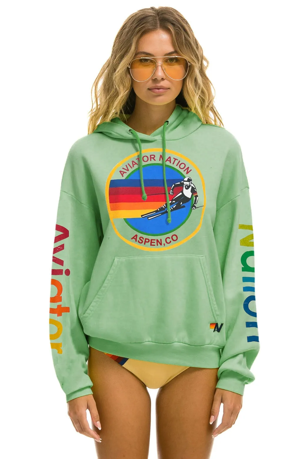 AVIATOR NATION ASPEN RELAXED PULLOVER HOODIE - MINT sold by Aviator Nation