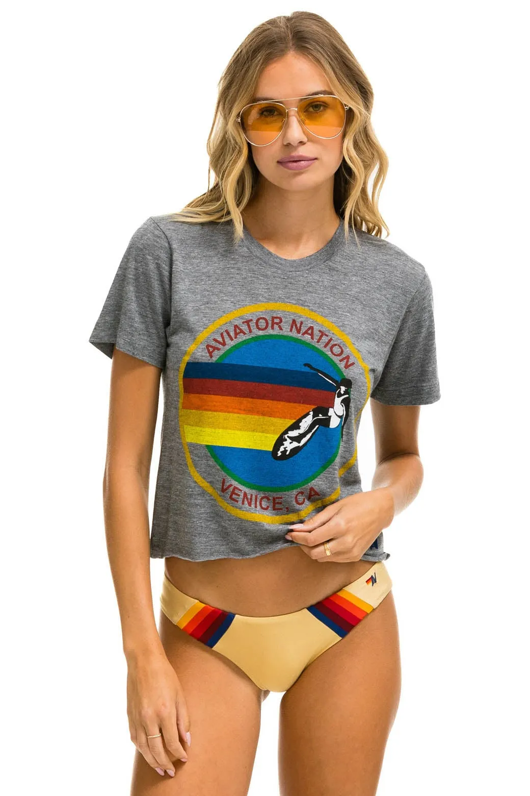 SIGNATURE BOYFRIEND TEE - HEATHER GREY sold by Aviator Nation