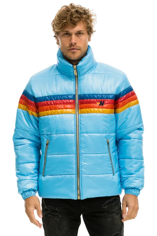 4 STRIPE LUXE TRAVELER JACKET - GLOSSY SKY sold by Aviator Nation