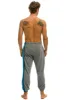 5 STRIPE SWEATPANTS - HEATHER GREY // BLUE sold by Aviator Nation