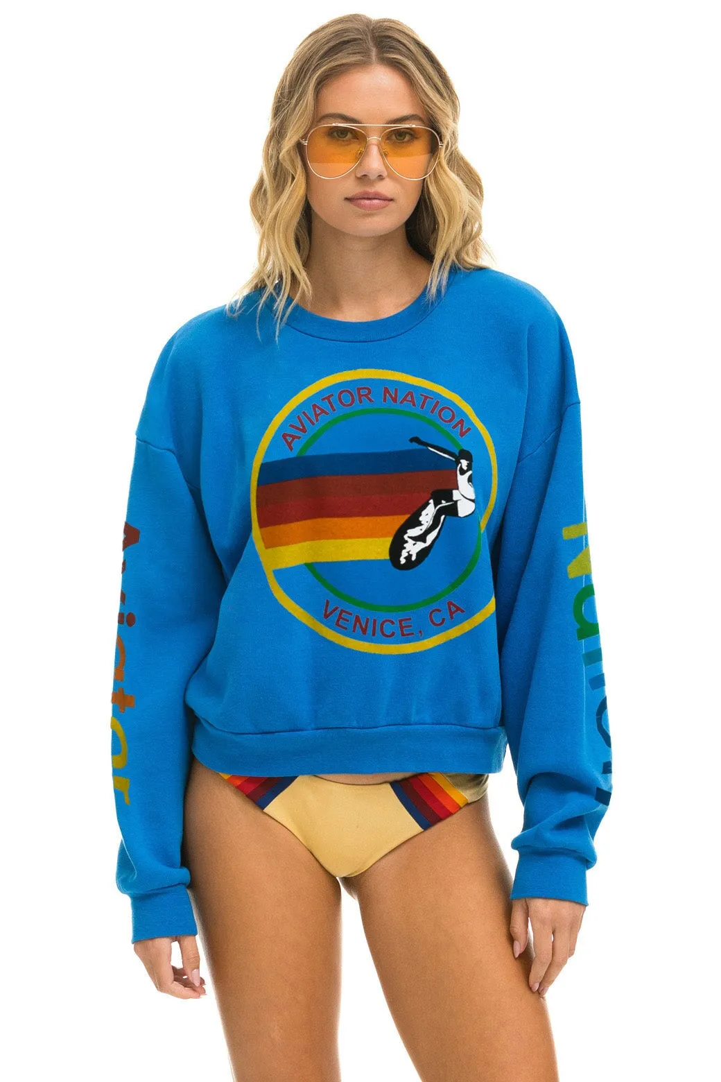 AVIATOR NATION RELAXED CREW SWEATSHIRT - OCEAN sold by Aviator Nation