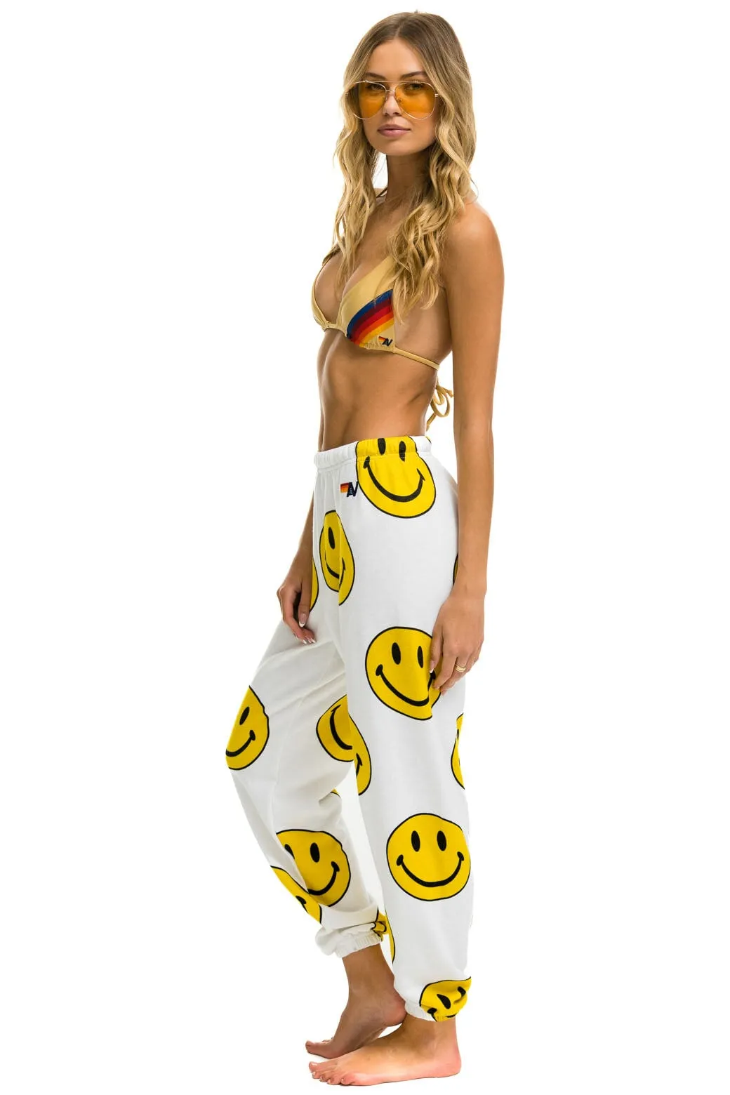 SMILEY REPEAT SWEATPANTS - WHITE sold by Aviator Nation product image thumbnail 2