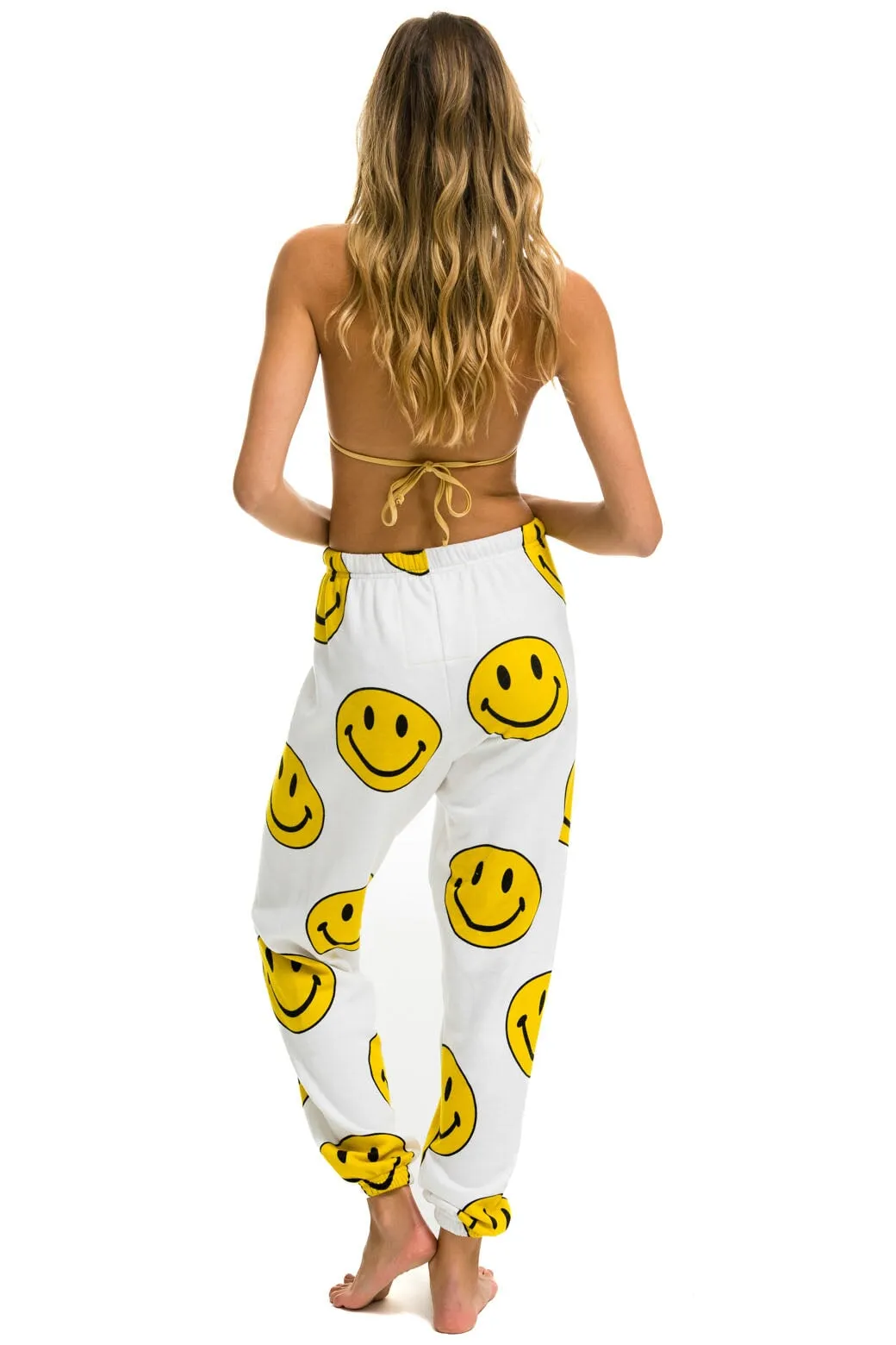 SMILEY REPEAT SWEATPANTS - WHITE sold by Aviator Nation product image thumbnail 3