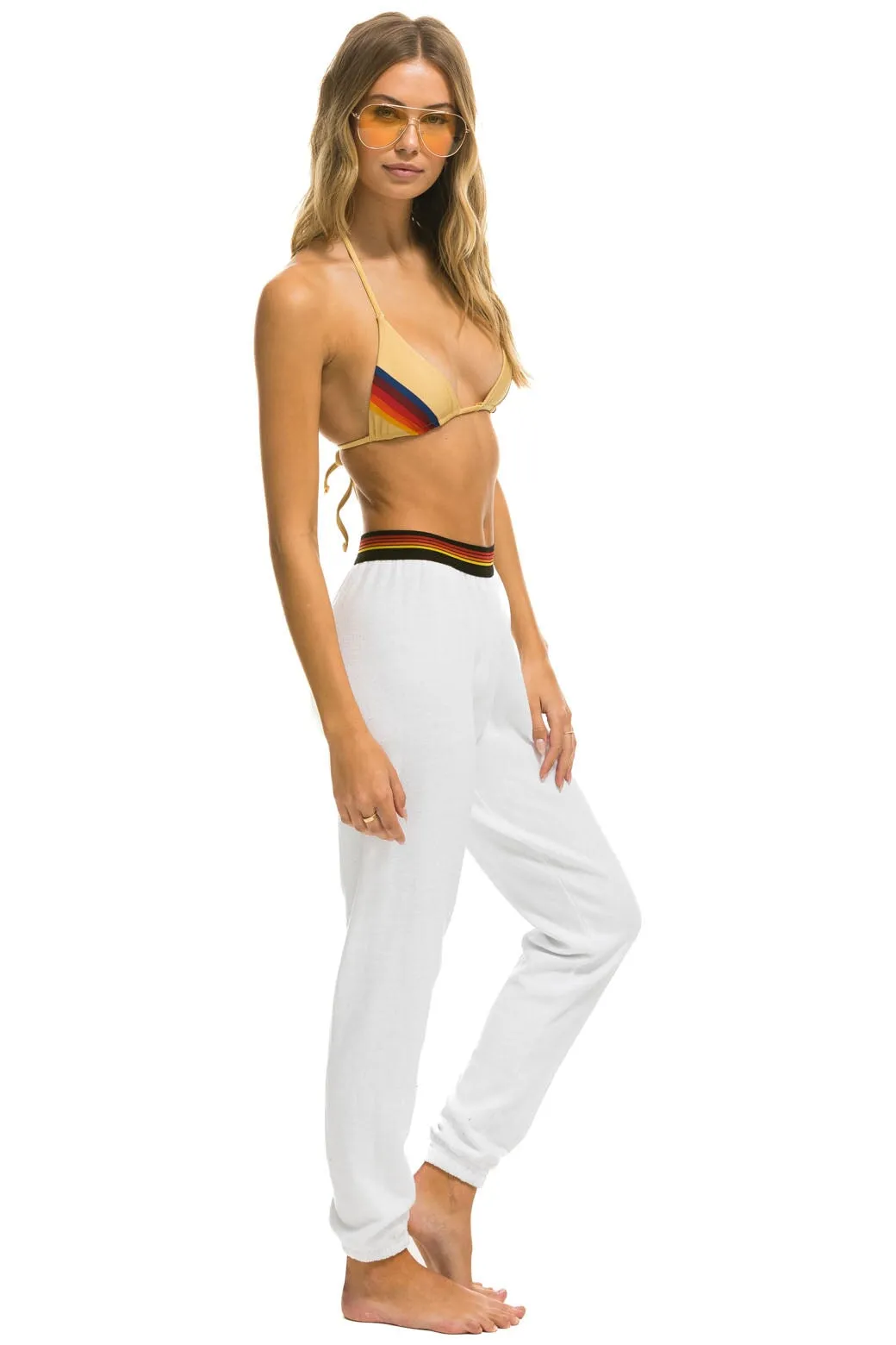 LOGO STRIPE SWEATPANTS - WHITE sold by Aviator Nation product image thumbnail 3