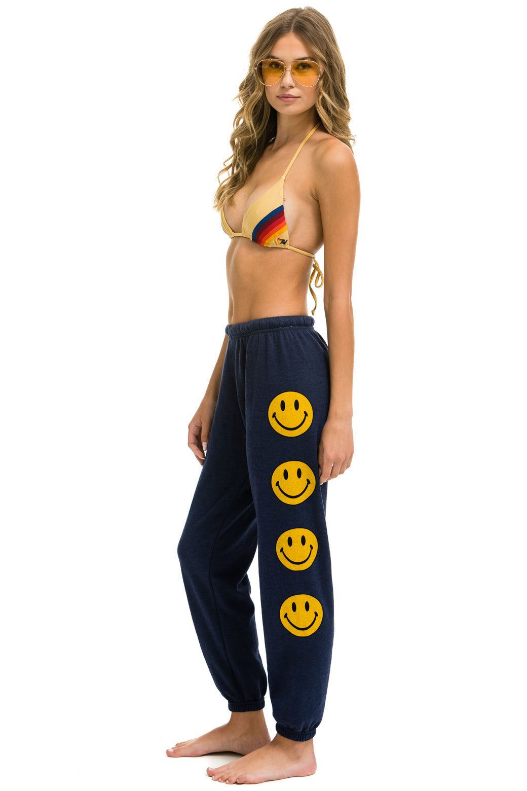 SMILEY 2 SWEATPANTS - NAVY sold by Aviator Nation