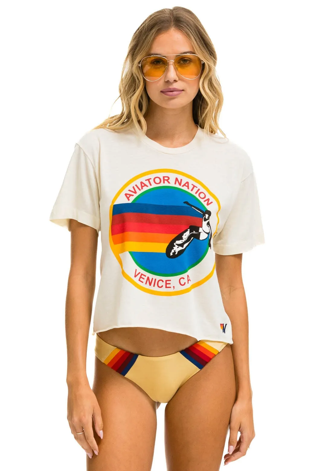 SIGNATURE BOYFRIEND TEE - VINTAGE WHITE sold by Aviator Nation