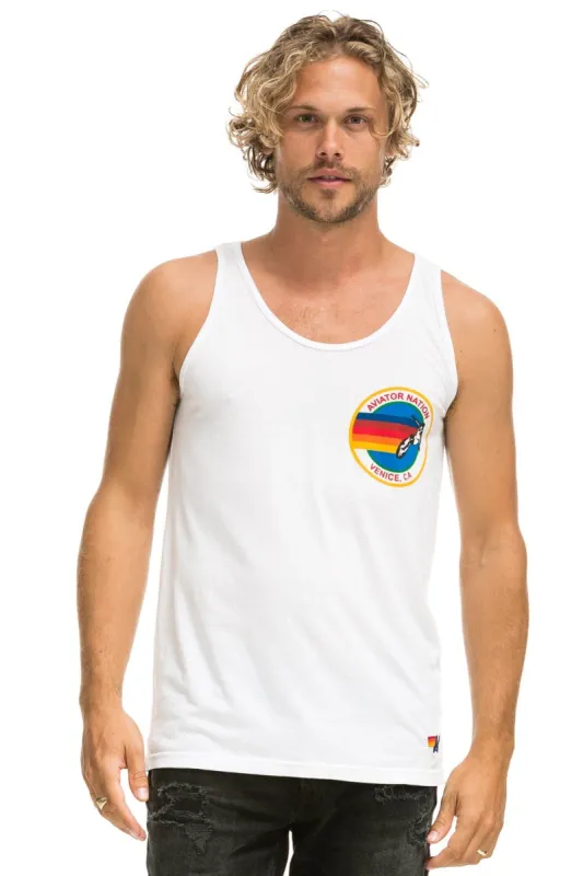 MEN'S AVIATOR NATION TANK - WHITE sold by Aviator Nation