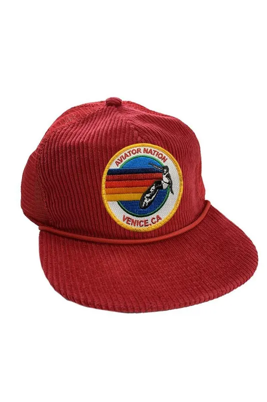 SIGNATURE VENICE - VINTAGE CORDUROY MESH TRUCKER HAT sold by Aviator Nation