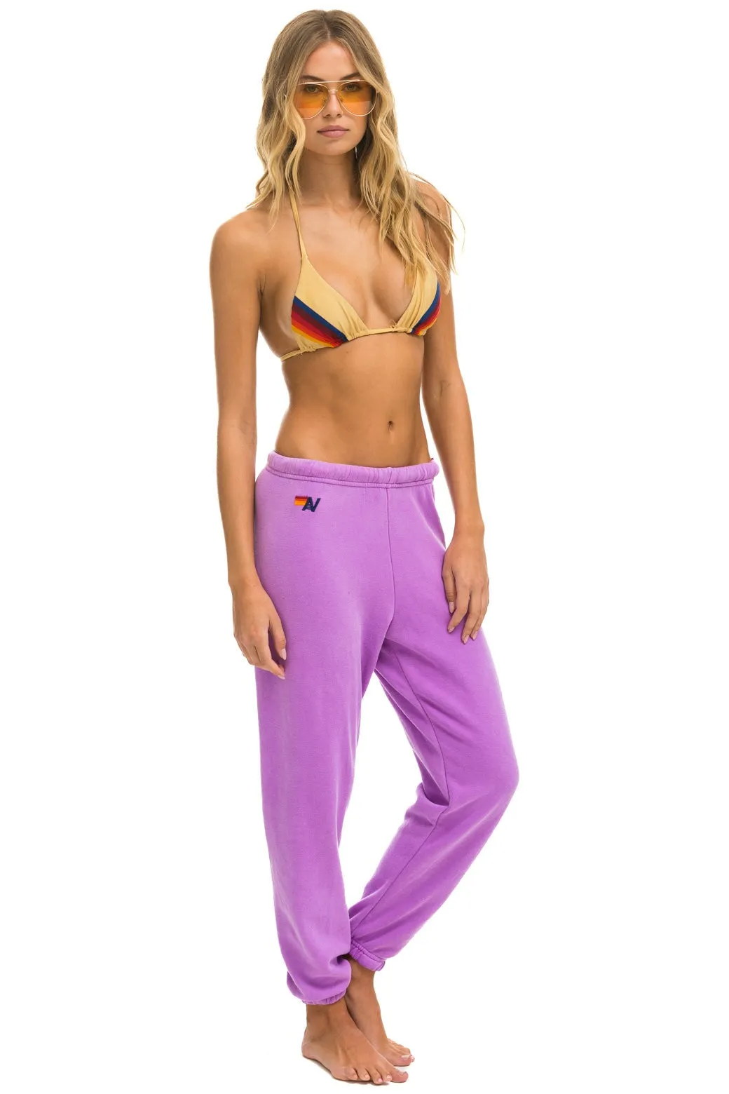 5 STRIPE SWEATPANTS - NEON PURPLE // USA sold by Aviator Nation product image thumbnail 3