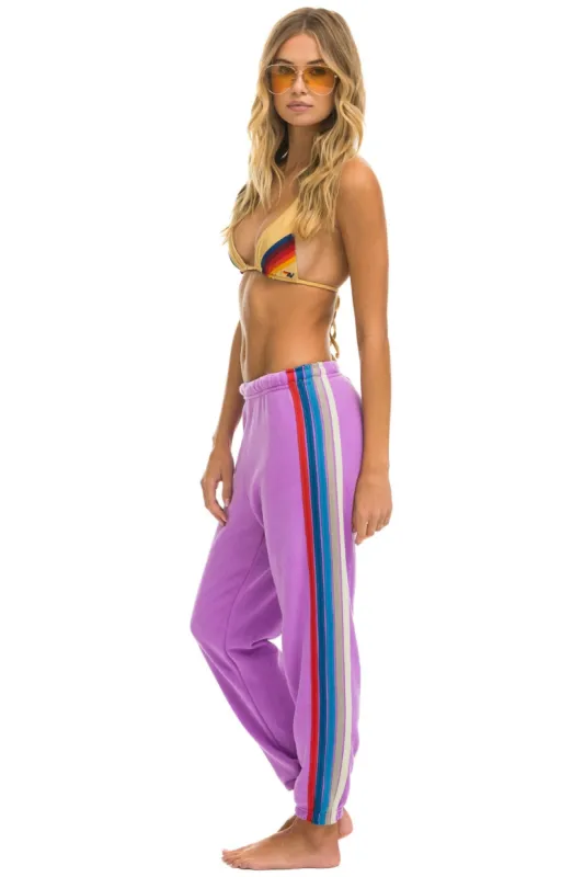 5 STRIPE SWEATPANTS - NEON PURPLE // USA sold by Aviator Nation