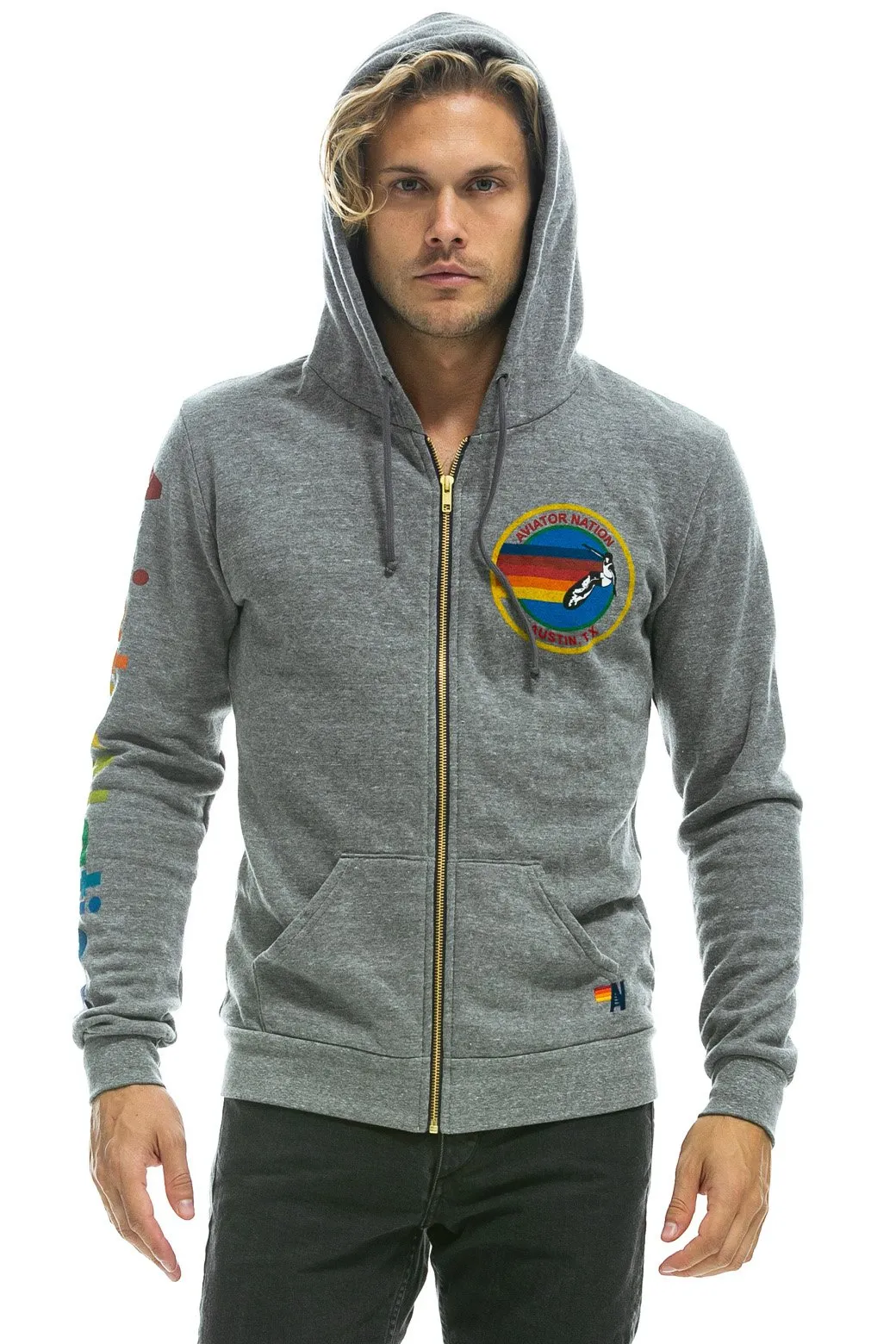 AVIATOR NATION AUSTIN HOODIE - HEATHER GREY sold by Aviator Nation product image thumbnail 2