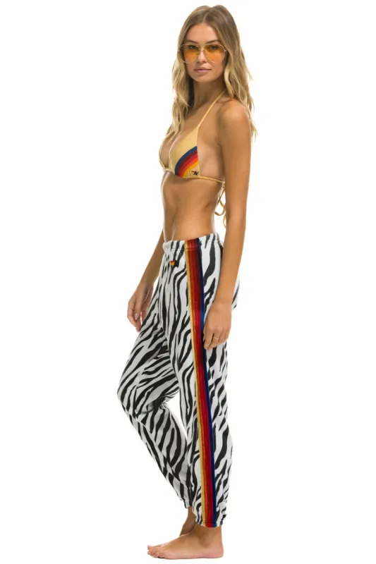 CLASSIC VELVET STRIPE SWEATPANTS - ZEBRA sold by Aviator Nation