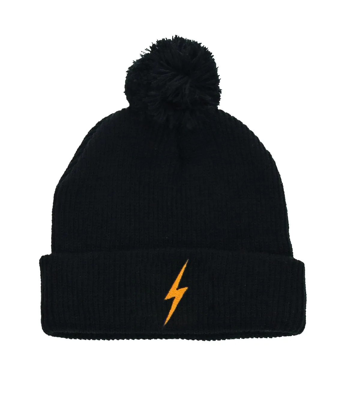 BOLT POM POM BEANIE - BLACK sold by Aviator Nation