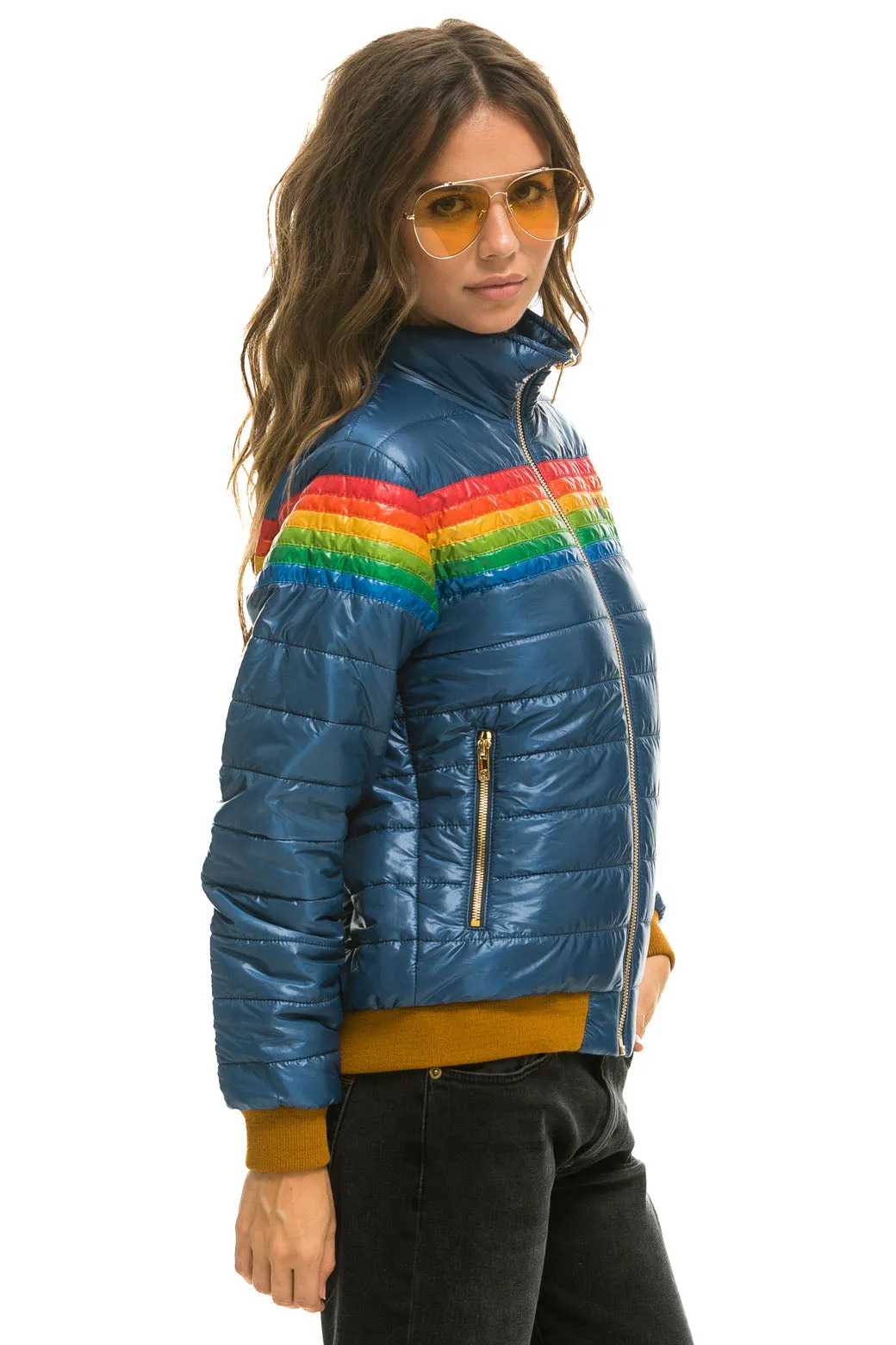 6 STRIPE JACKET - GLOSSY DEEP BLUE sold by Aviator Nation product image thumbnail 2